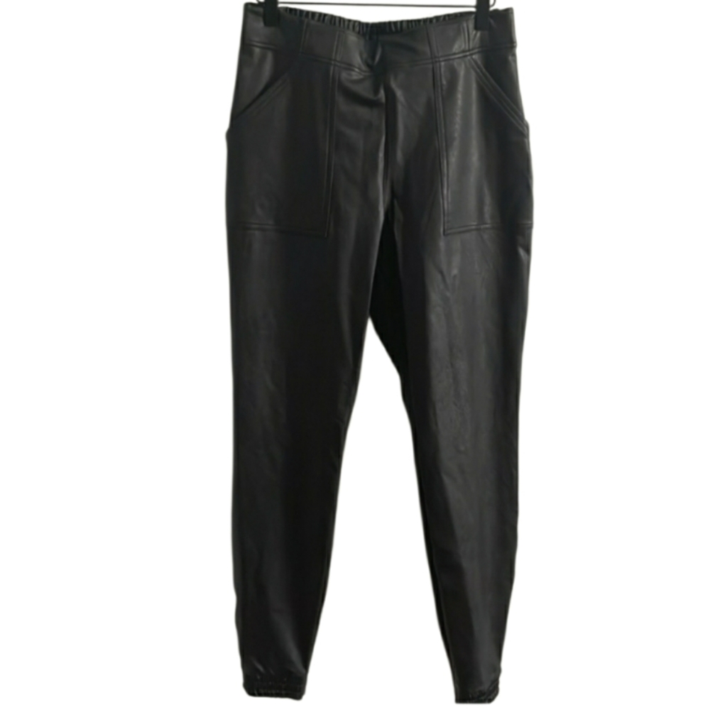 Spanx Black Faux Leather Joggers - Picture 4 of 11